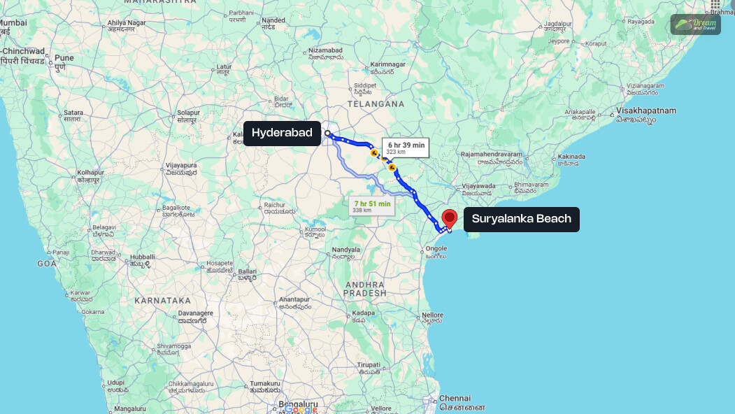 How To Reach Suryalanka Beach From Hyderabad