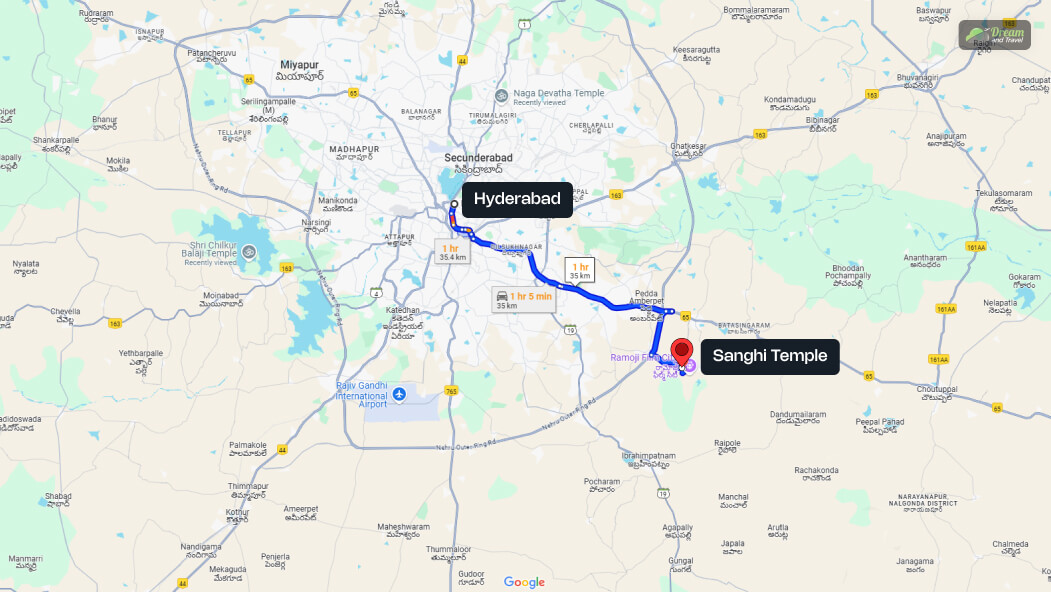 How To Reach Sanghi Temple From Hyderabad