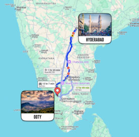 Hyderabad to Ooty Distance