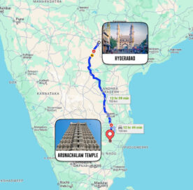 Hyderabad To Arunachalam Temple Distance